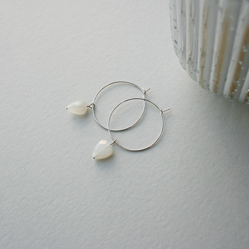 white triangle earrings