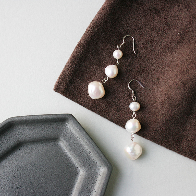 3 tier pearl earrings