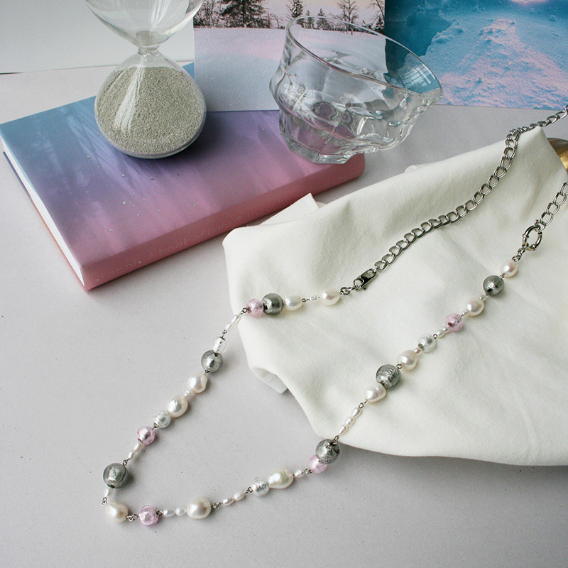 pearly pink necklace