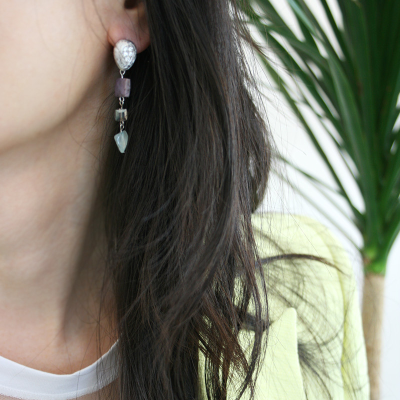 [ 여름,수국 ] bold hydrangea earrings