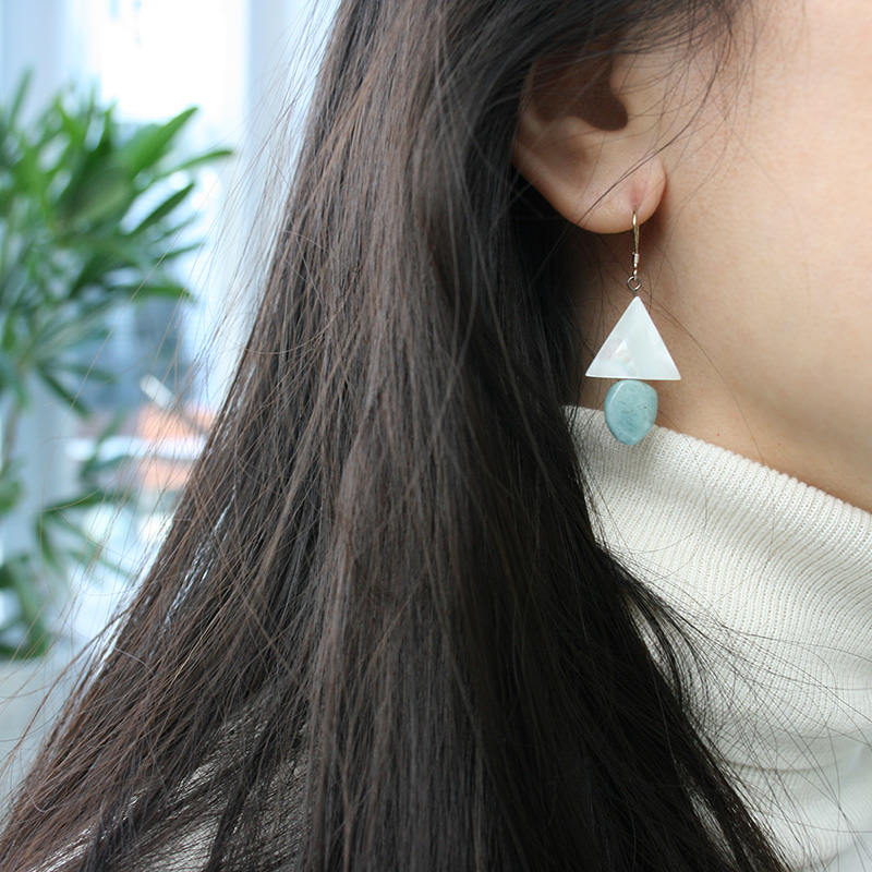 [green green days] mint with triangle earrings