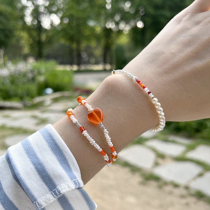 orange soda heart bracelet