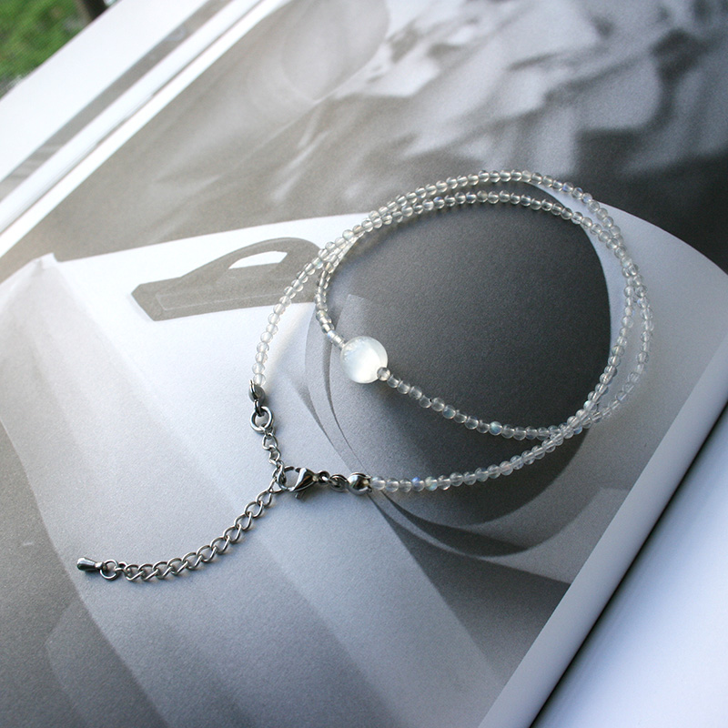 light grey ball necklace