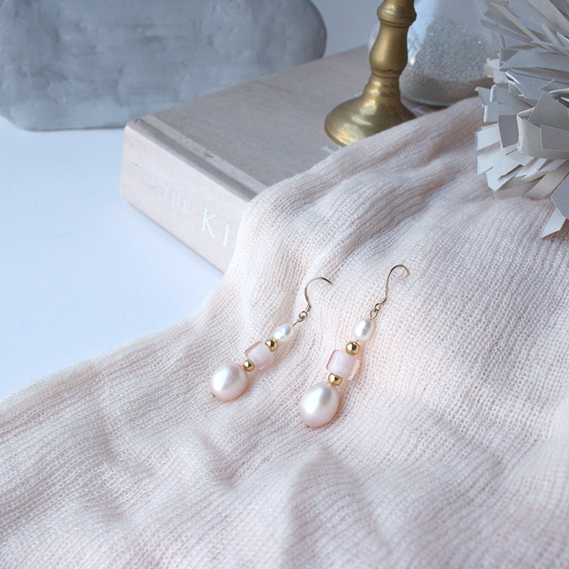 classic light pink earrings